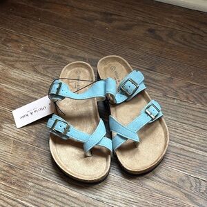 Women’s Light Blue Buckled Sandals
